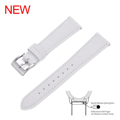 Bracelet de montre Durable en cuir cousu Vintage classique à dégagement rapide 18mm 19mm 20mm 21mm 22mm 23mm 24mm bracelet de montre en cuir Saffiano