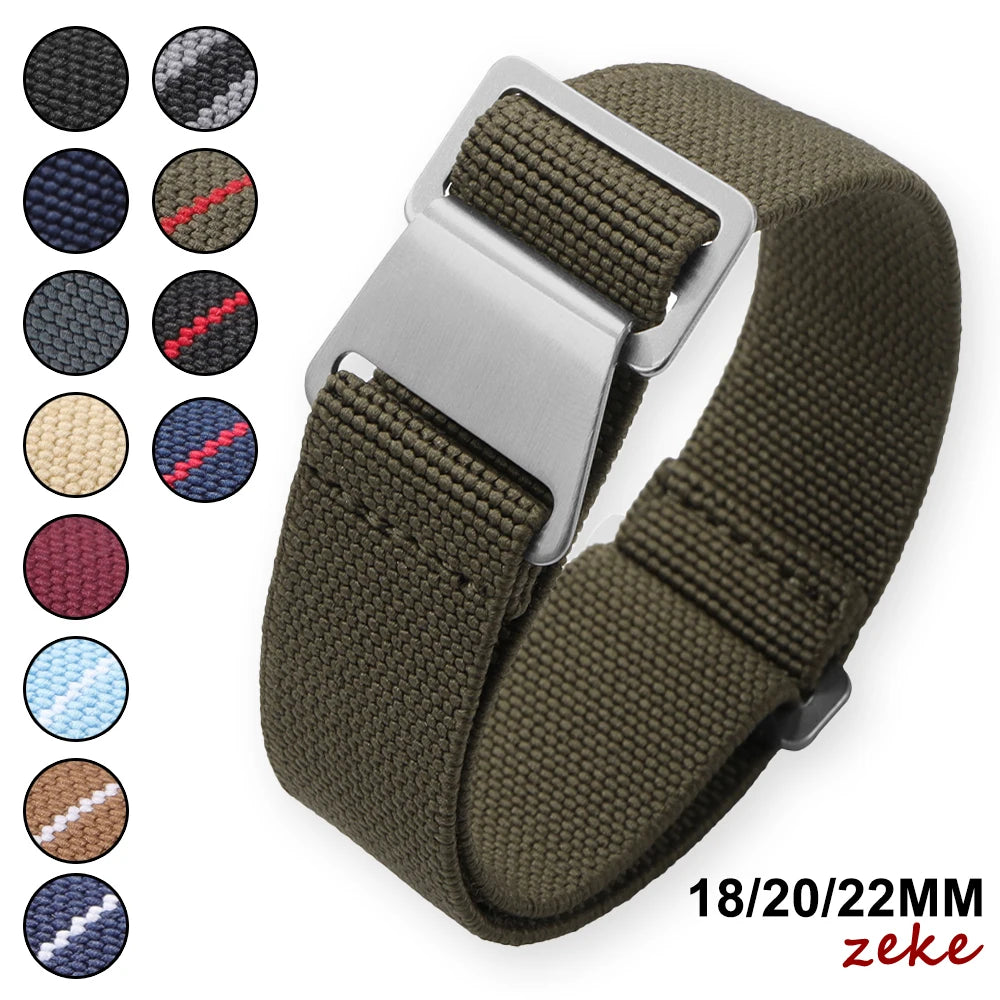 Bracelets de montre en Nylon 18/20/22mm, Parachute élastique respirant, respectueux de la peau, pour Rolex Water Ghost pour Omega pour Bracelet Tudor