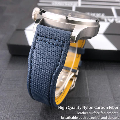 Cinturino per orologio in pelle di vitello e nylon di alta qualità, 20 mm 21 mm 22 mm, per IWC Pilot SPITFIRE MARK18 Portofino TOP GUN IW3777