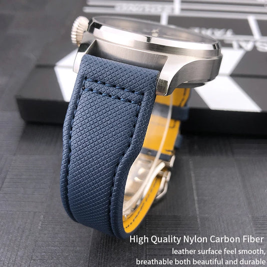 High Quality Calfskin Leather and Nylon Watch Strap, 20mm 21mm 22mm, for IWC Pilot SPITFIRE MARK18 Portofino TOP GUN IW3777