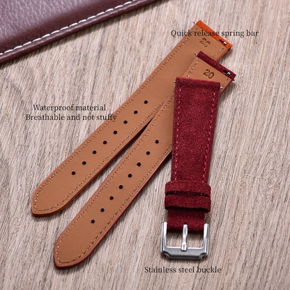 Bracelet en cuir suédé souple 18/19/20/22mm, gris, Vintage, à dégagement rapide, pour Omega Seiko Huawei, ceinture universelle