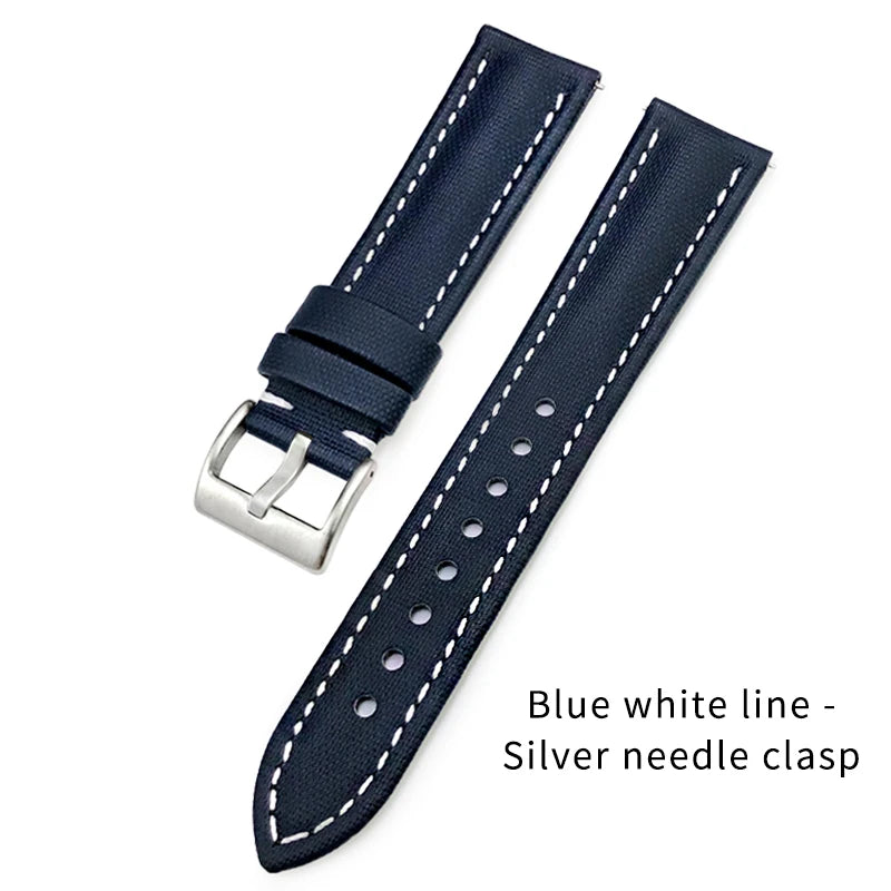 Bracelet de montre à dégagement rapide en nylon et cuir, 23mm, 24mm, 22mm, 21mm, 20mm, 19mm, 18mm, pour Blancpain Fifty Fathoms Tissot 1853