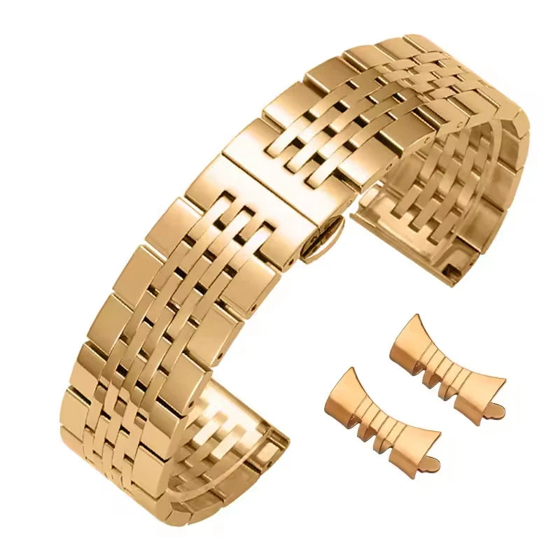 Cinturino in acciaio inossidabile argento 20mm 21mm 22mm 18mm 19mm per Tissot T006 MIDO classico Oris Seiko presage cinturino per orologio con estremità curva