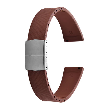 Cinturini per orologi in gomma Delugs CTS Fkm da 20 mm con fibbia a farfalla, 4 colori, texture unica, cinturino per orologi a sgancio rapido per orologi di marca