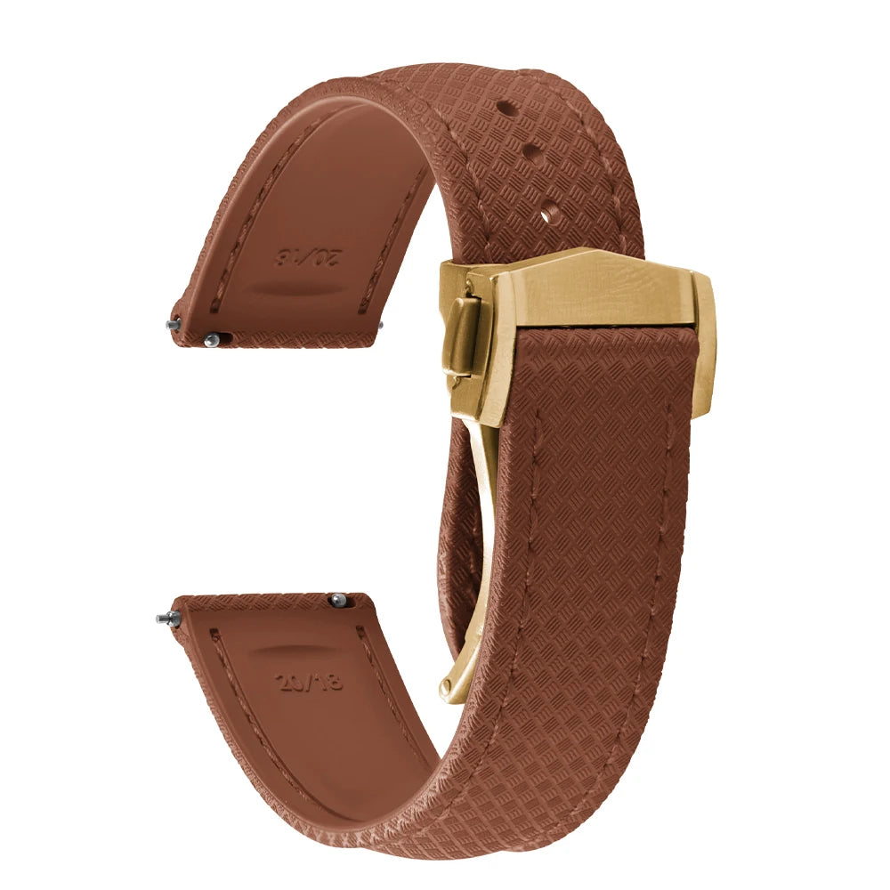 FKM Waterproof Rubber Watch Band Quick Release Deployment Clasp Straps 20mm 22mm Universal Watch Bracelet