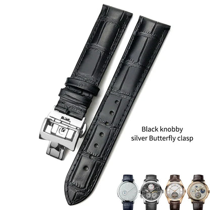Bracelet de montre en cuir véritable de vache, 19mm, 20mm, 21mm, 22mm, adapté pour Vacheron Constantin, bracelet de montre en cuir de veau crocodile, noir et marron