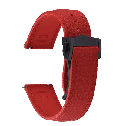 FKM Waterproof Rubber Watch Band Quick Release Deployment Clasp Straps 20mm 22mm Universal Watch Bracelet