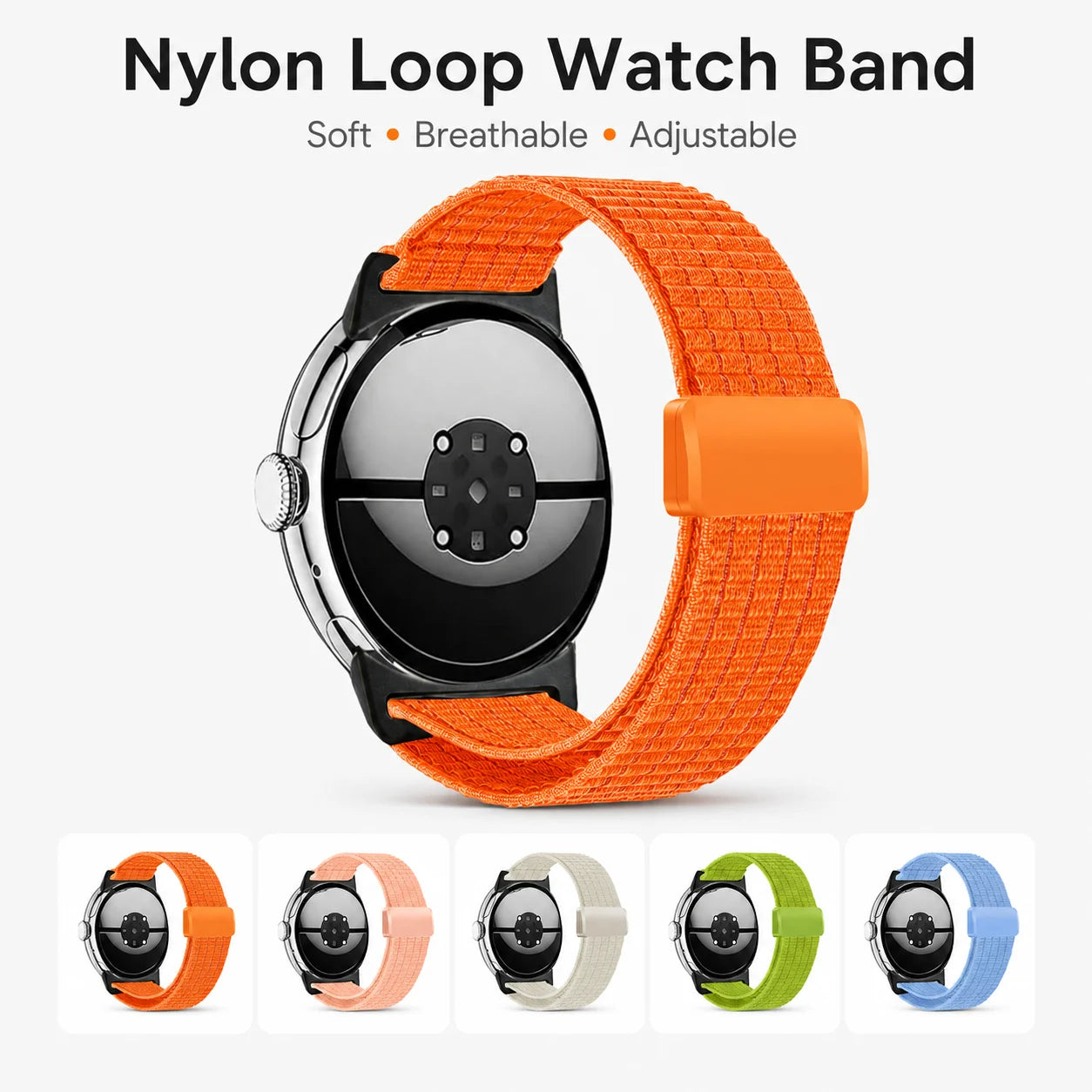 Cinturino per Google Pixel Watch 5 4 3 2 1, accessori da 41mm, anello in nylon, cinturino elastico, cinturino correa Pixel Watch 3 4 5 45mm