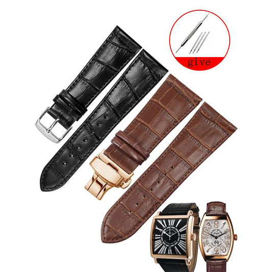 YOPO bracelet de montre en cuir véritable adapté à la montre Franck Muller 22 26 30mm 6002M 6000H bracelet de montre pour hommes et femmes