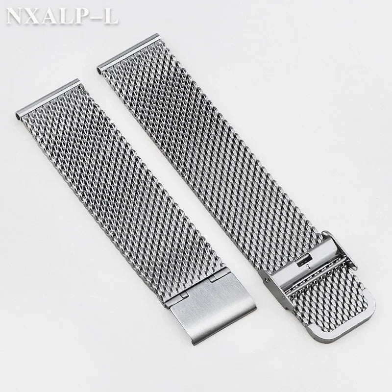 Bracelet de montre en acier inoxydable, boucle en maille milanaise 1.0, 18mm 20mm 22mm 24mm, Bracelet de 3mm d'épaisseur pour DW pour Omega