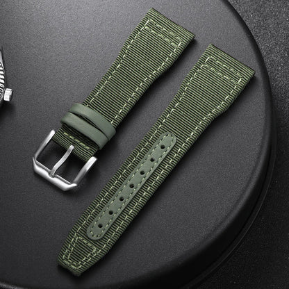 Nylon-Canvas-Uhrenarmband für IWC-Piloten, 20 mm 21 mm 22 mm, wasserdicht, Sport, Rindsleder-Armband für Damen und Herren