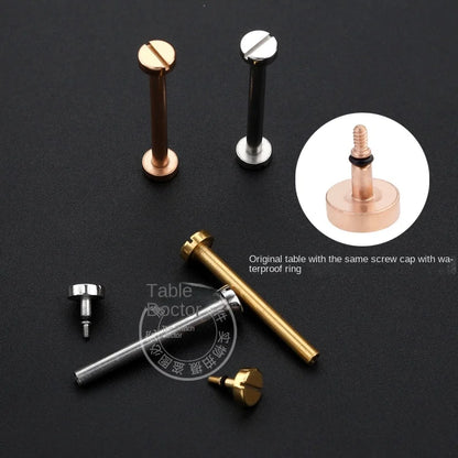 Men's and Women's Silicone Leather Watch Strap, Watch Screw Stem, Connecting Rod, Strap Accessories, W3140003 Wravi 77U2 Series, Cartier Pasha