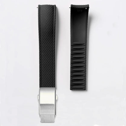 Bracelet de montre en caoutchouc fluoré FKM 18/19/20/21/22/24 mm avec boucle déployante universelle pour hommes, bracelet de remplacement CTS pour Seiko et Omega