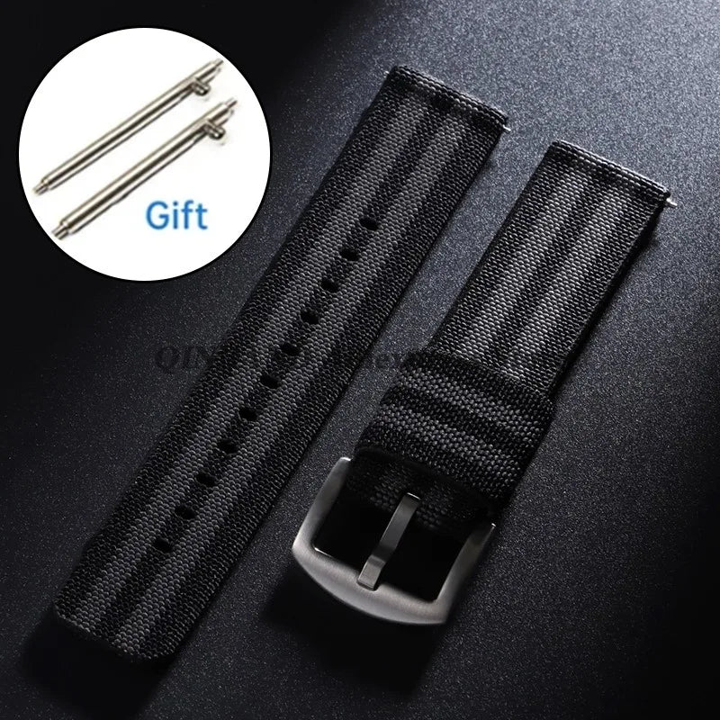 18mm 20mm 22mm 24mm Nylon Watch Strap, Woven Elastic Military Army Band, Quick Release Sport Bracelets, Soft Wrist Accessories