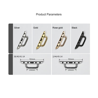 14mm Stainless Steel Connector for Apple Watch, 10 Pieces, Adapter Band 38mm 40mm 41mm 42mm 44mm 45mm Series 3 4 5 6 7 8, iWatch Band