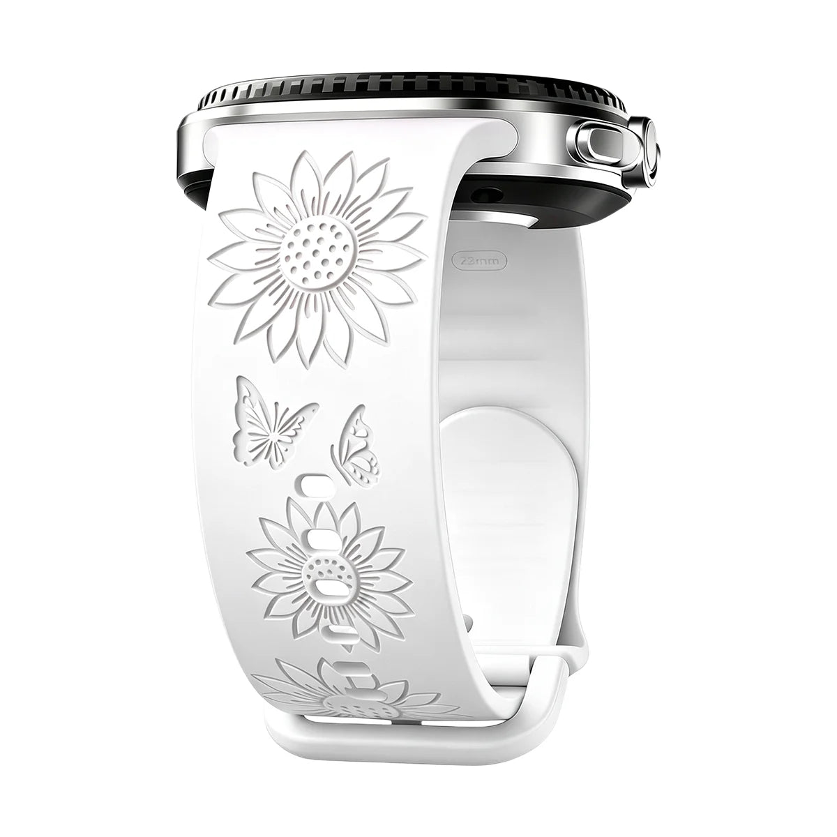 Cinturino in silicone per Samsung Galaxy Watch 8/9, 44 40 mm, incisione a girasole, cinturino Galaxy Watch 8 Classic 46 mm