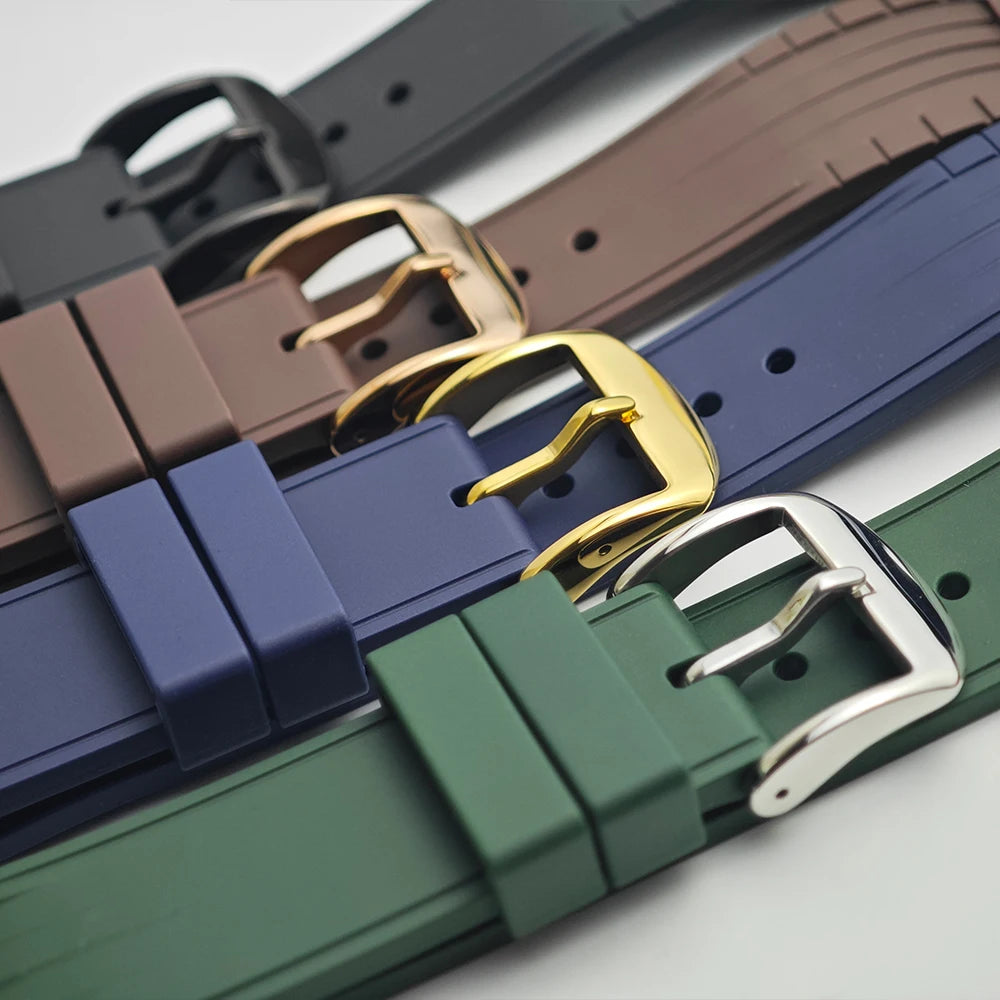 Cinturino per orologio in caucciù naturale a sgancio rapido, per Omega SEIKO Breitling IWC Oris Jaeger LeCoultre 19mm 20mm 21mm 22mm FKM