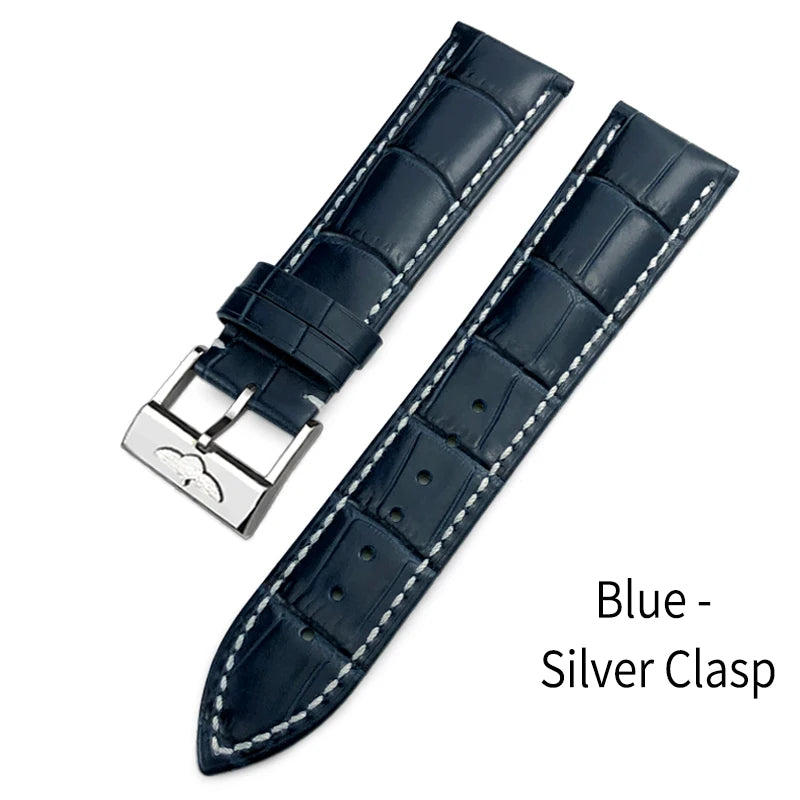 Bracelet de montre en cuir véritable 20mm 21mm 22mm pour Breitling Avenger Navitimer Chronomat Superocean Heritage Yellow Wolf