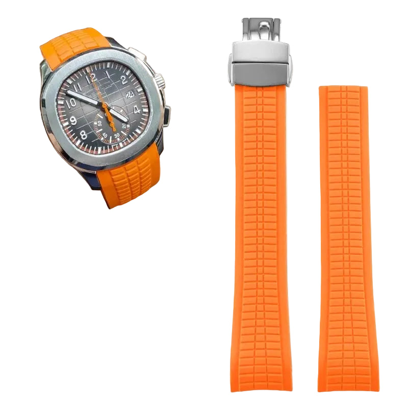 Bracelet de montre 21mm pour Patek - Caoutchouc Premium - Boucle Déployante