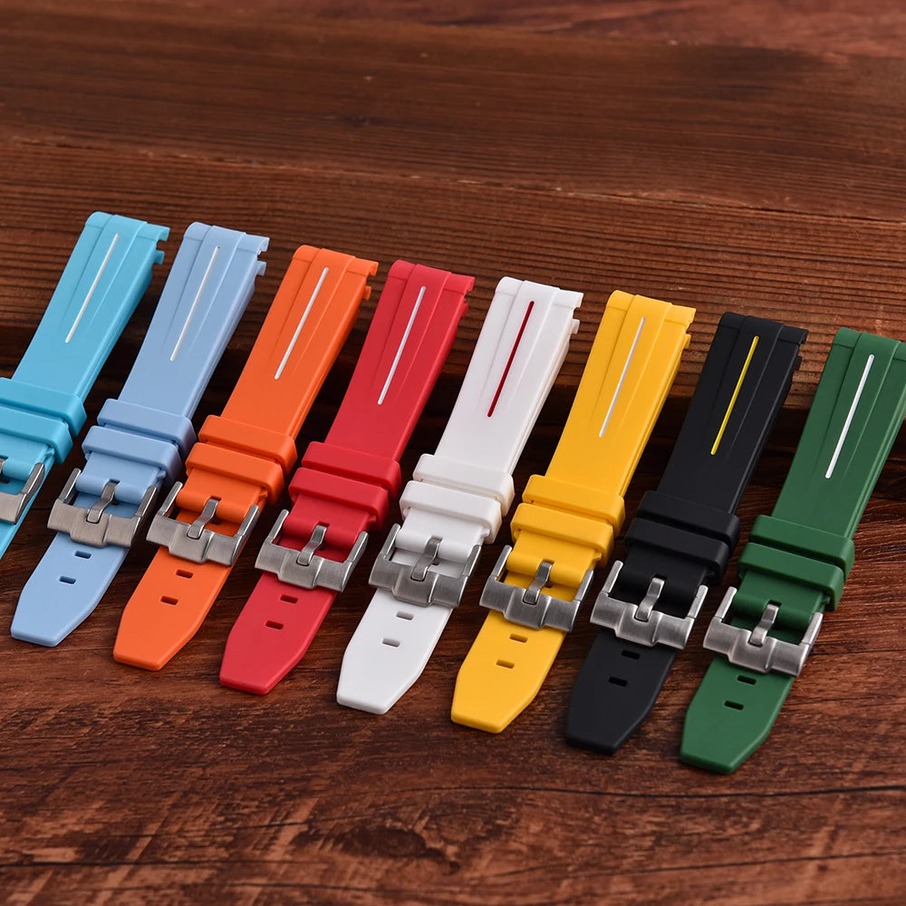 STAPELP Bracciale per orologio in gomma con estremità curva da 20 mm adatto per Omega X s-watch Joint Moon cinturini per orologi uomo donna Cinturino impermeabile