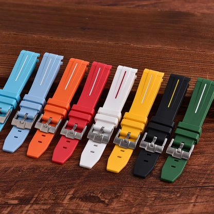 STAPELP Bracciale per orologio in gomma con estremità curva da 20 mm adatto per Omega X s-watch Joint Moon cinturini per orologi uomo donna Cinturino impermeabile