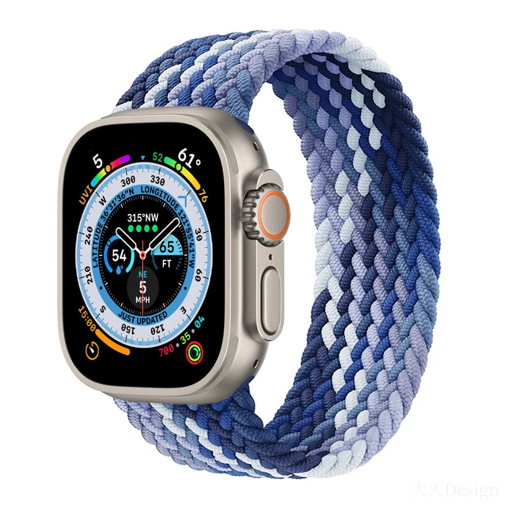 Bracelet tressé Solo Loop pour Apple Watch, 46mm 44mm 40mm 45mm 41mm 42mm, Correa, iWatch Series 11 10 9 SE 8 7 6 5 4 3