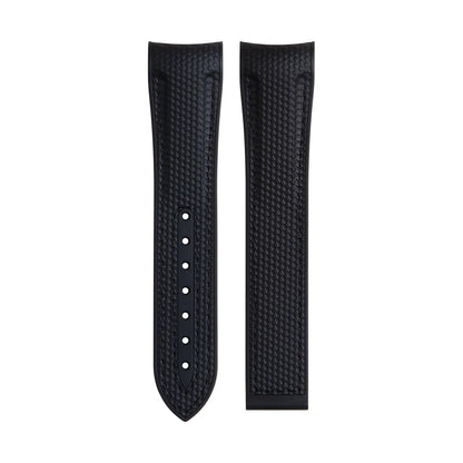 OZE - Cinturino in gomma da 21 mm per Omega - Motivo in tessuto - Curvo 