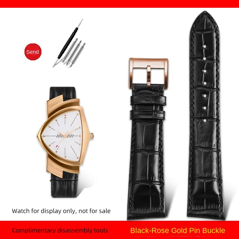 Men's personalized leather watch strap, watch band, custom accessory, Hamilton VENTURA Series, H24515551, H24515591, 21mm