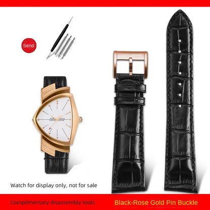 Men's personalized leather watch strap, watch band, custom accessory, Hamilton VENTURA Series, H24515551, H24515591, 21mm