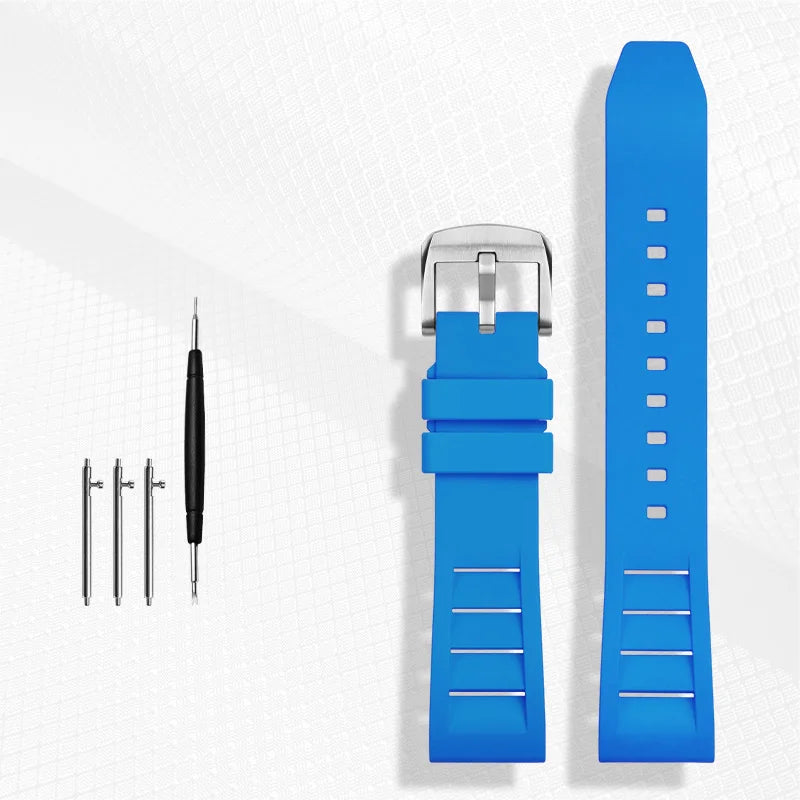 FKM bracelet de montre en caoutchouc fluoré 20mm 21mm 22mm 24mm pour breitling omega seiko casio mido bracelet de montre bracelet de montre de sport anti-poussière