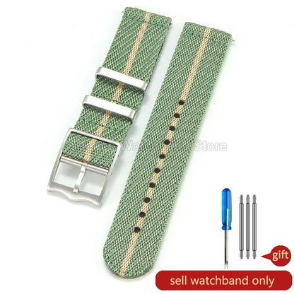 Bracelet en Nylon kaki bleu rouge 20 22mm, pour Tudor Black Bay Longines Seiko Citizen MIDO, résistant aux rides, facile à nettoyer