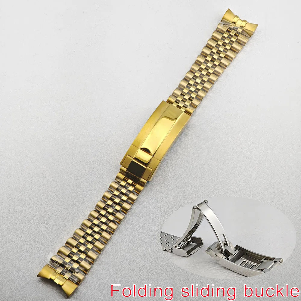 Cinturino in acciaio da 20 mm - cinturino di ricambio per orologio da uomo accessorio argento/nero, adatto per cassa GMT, con fibbia pieghevole scorrevole