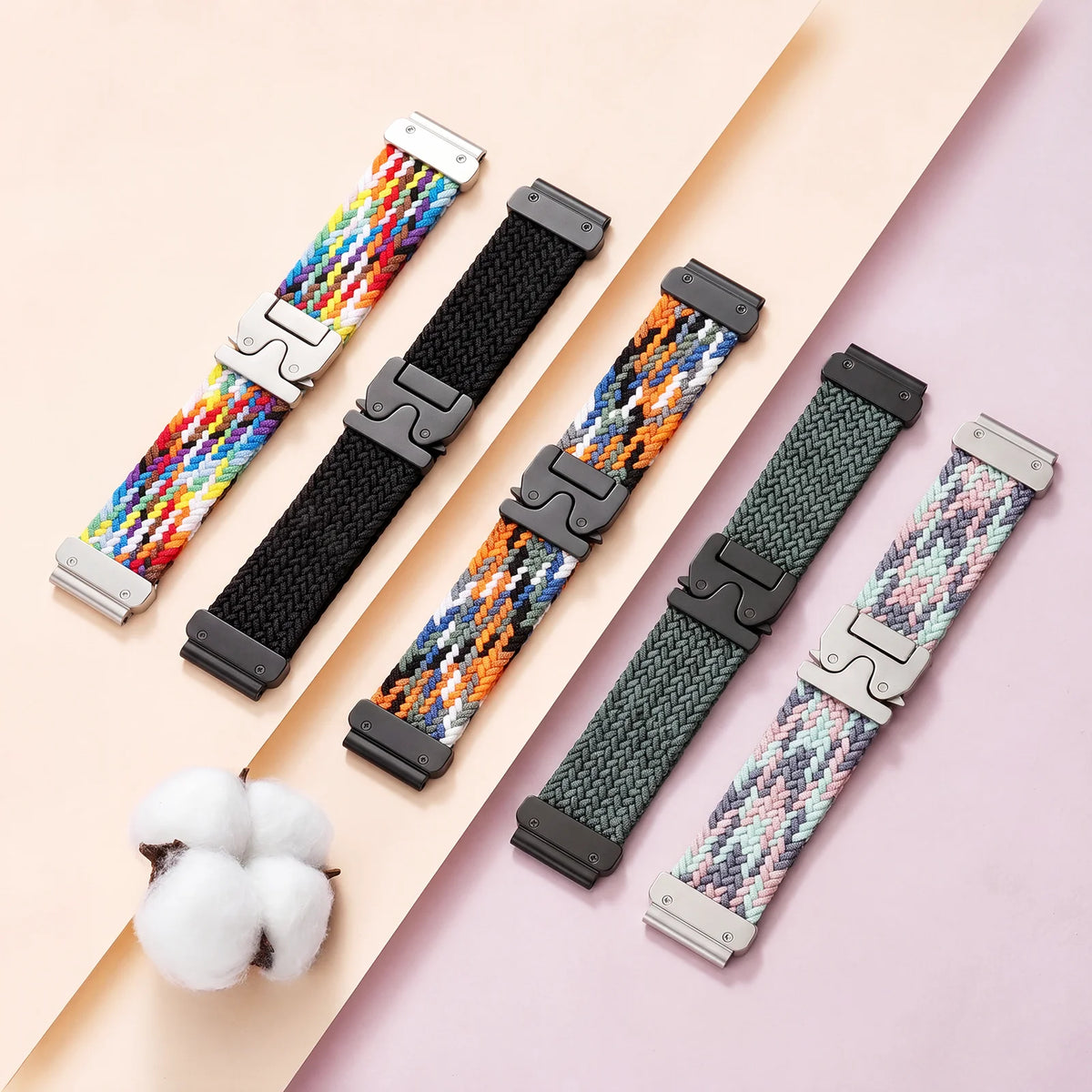 Bracelet de montre extensible en nylon QuickFit 20/22/26 mm pour Garmin Fenix 8/7/6/5 Forerunner 965/955/945 Instinct Tactix, bracelet de montre élastique
