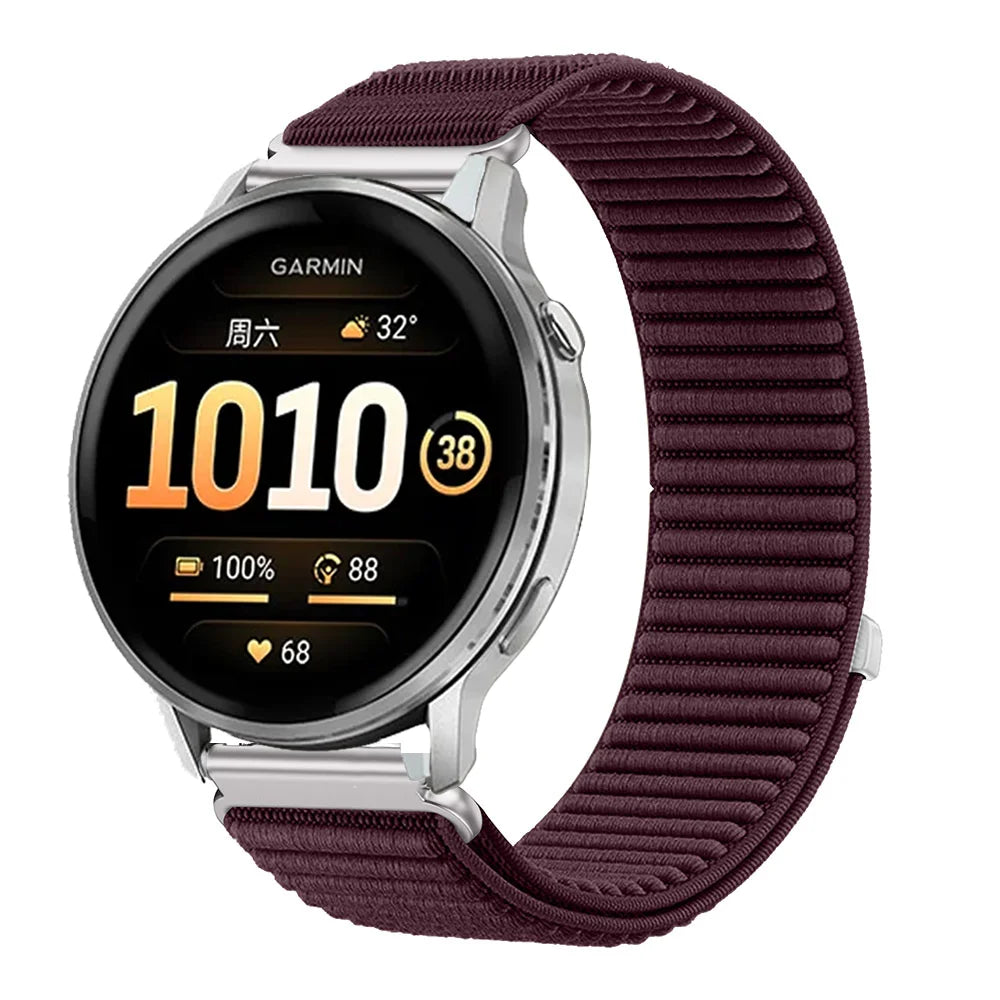 Cinturino in nylon da 20 mm 22 mm per Garmin Forerunner 255 265 970 165 55/Active 6 5, Correa Garmin Venu 4 3 45 mm/Vivoactive 5