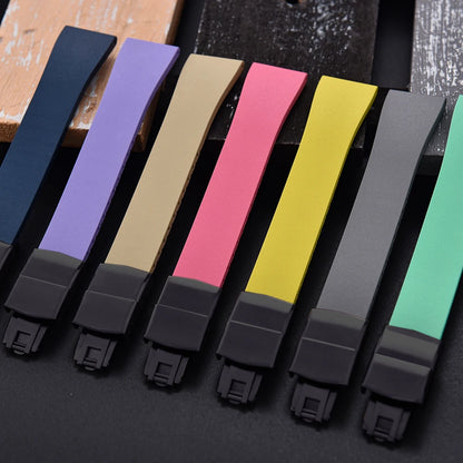 New CTS FKM watch strap 16mm 18mm 19mm 20mm 21mm 22mm quick-release butterfly clasp watch strap, CTS rubber strap for cutting to size