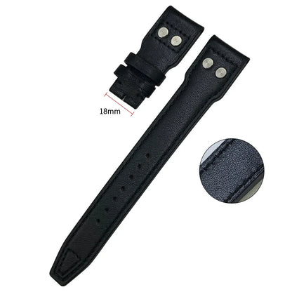 Bracelet de montre en cuir de veau véritable épais, 20mm 21mm 22mm, pour IWC Big PILOT Spitfire TOP GUN IW5009 IW3777, bracelet de montre en cuir de vache à rivets