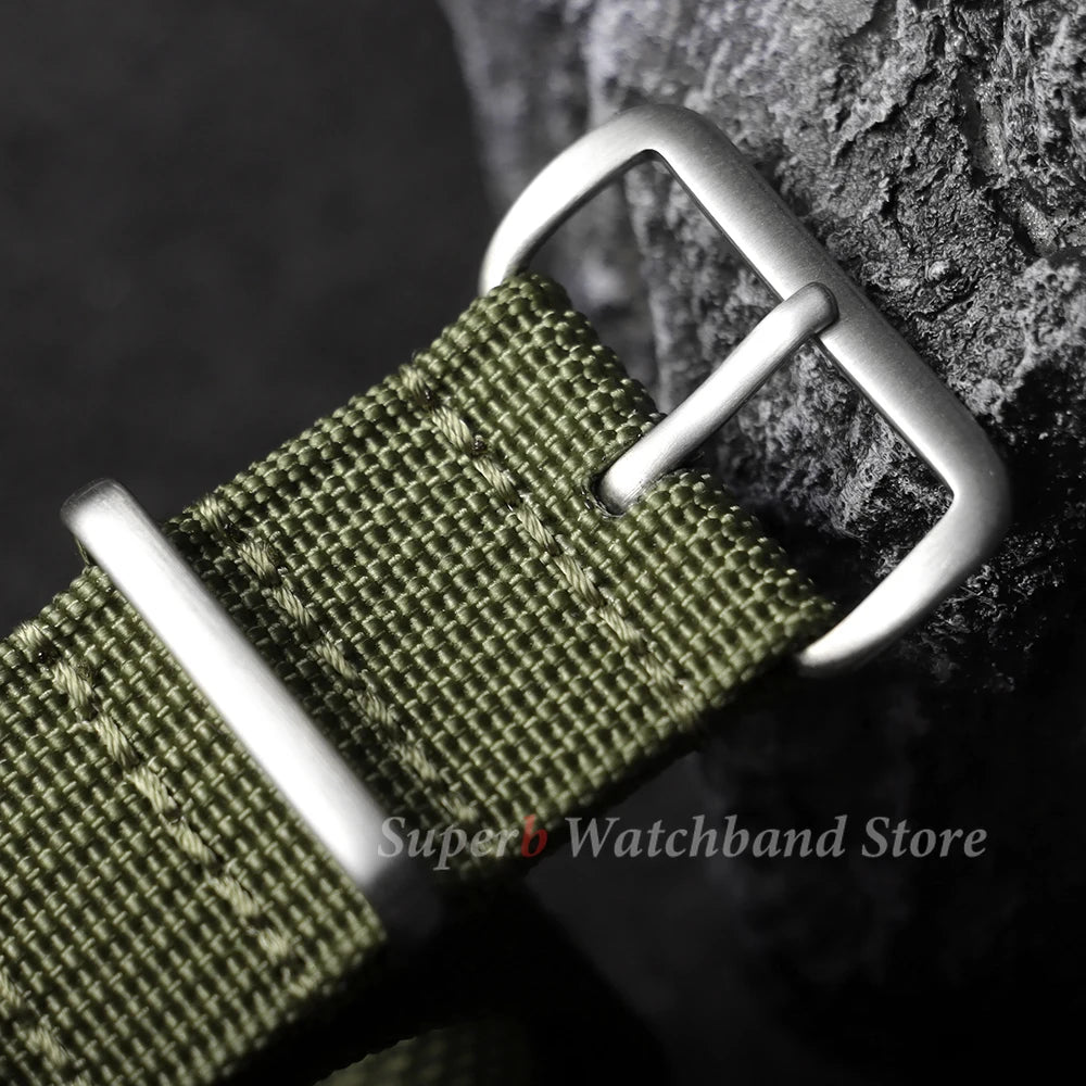 18mm 19mm 20mm 22mm New Ribbed Nylon Watch Strap Green Black Military Watchband for Seiko Army Sport Replacement Belt Strap