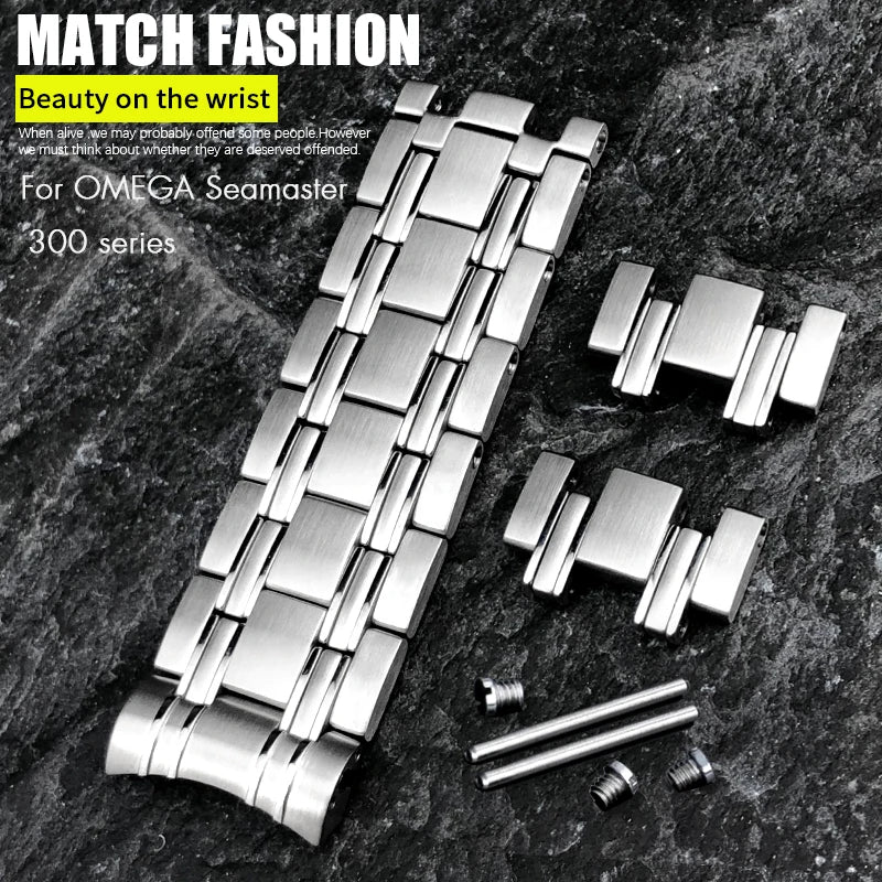 Replacement Parts for Omega New Seamaster 300 Watch Bracelet, 20mm, 316L Stainless Steel Link, Section Accessories