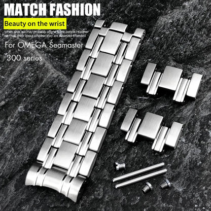 Replacement Parts for Omega New Seamaster 300 Watch Bracelet, 20mm, 316L Stainless Steel Link, Section Accessories