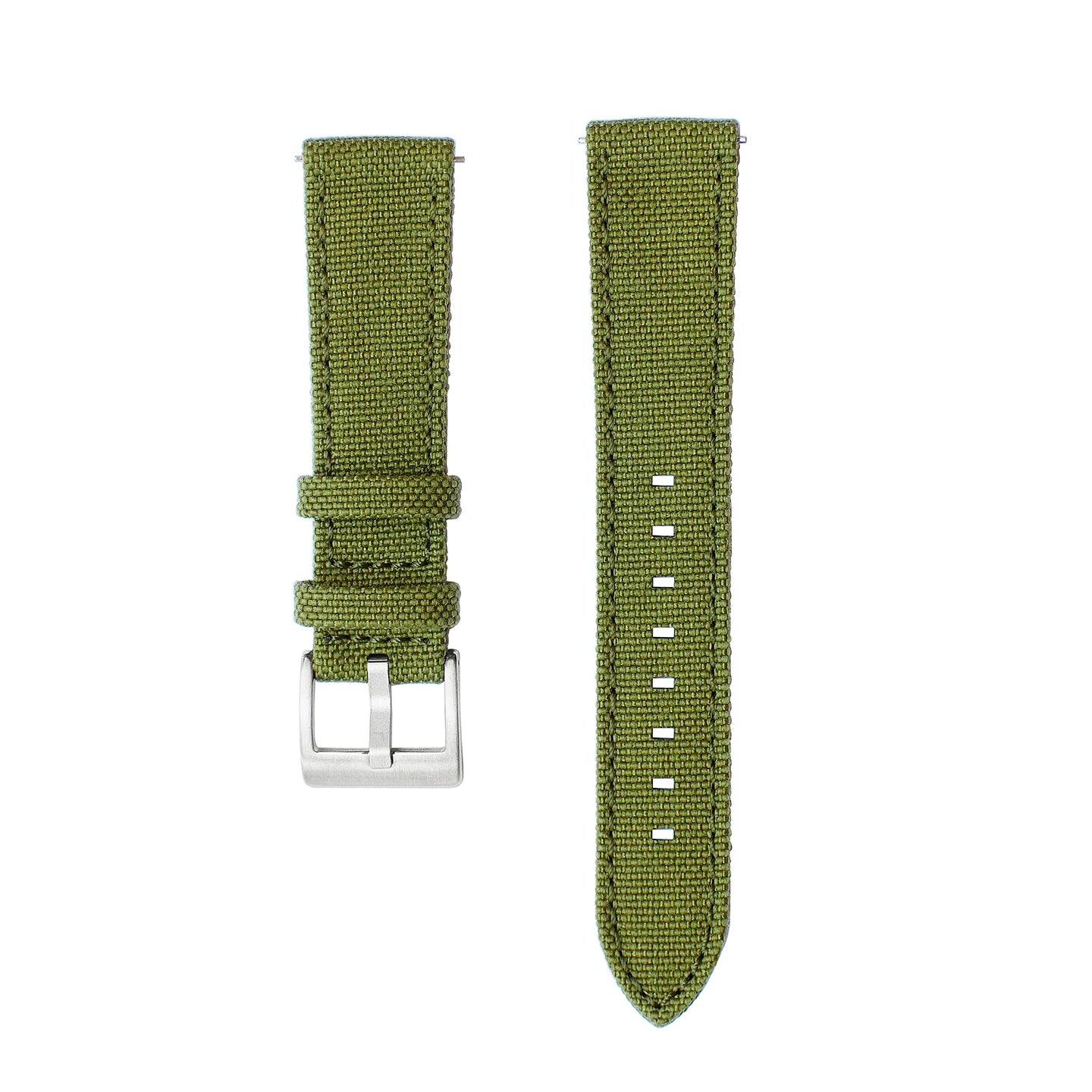 20mm 22mm Quick Release Canvas Watch Strap - Black Khaki