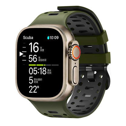 Cinturino sportivo in silicone traspirante per Apple Watch Ultra 2 3, bracciale iWatch da uomo, 49 mm, serie 11 10 46 mm/9 8 7 SE 6 5 44 mm/45 mm