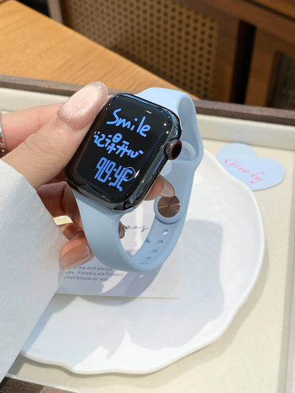 Slim Silicone Band for Apple Watch Ultra 49mm 40mm 41mm 44mm 45mm 46mm, Compatible with iWatch Series 11 10 9 8 7 6 5 SE3