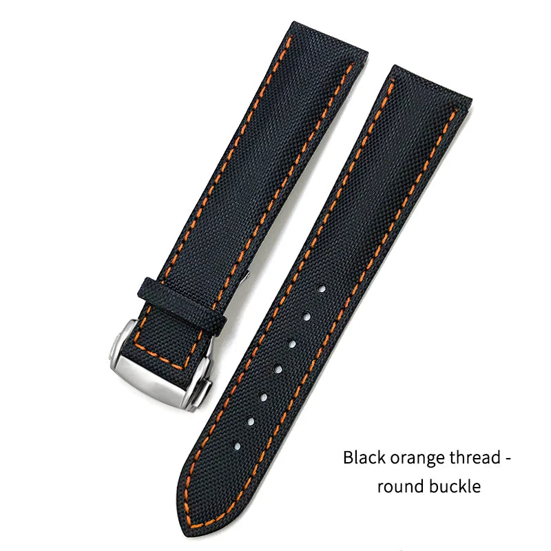 Cowhide Nylon Watch Strap for Omega Seamaster, SEIKO, IWC, Longines, Tudor, 19mm, 20mm, 21mm, 22mm, Fabric Canvas Watchband