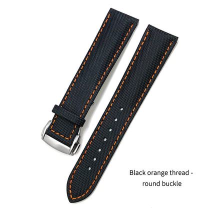 Cowhide Nylon Watch Strap for Omega Seamaster, SEIKO, IWC, Longines, Tudor, 19mm, 20mm, 21mm, 22mm, Fabric Canvas Watchband