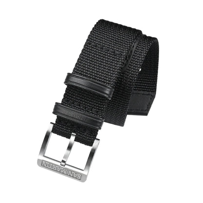 Cinturino per orologio San Martin, pezzo unico, 20 mm, nylon resistente, acciaio inossidabile 316L, fibbia ad ardiglione con logo, fibbia in pelle retrò militare SN0105