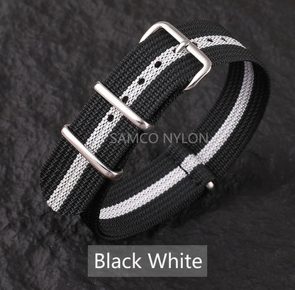 Bracelet de montre en Nylon nervuré 20mm 22mm bracelets de montre confortables boucle militaire lavable Blet pour hommes bracelets de montre
