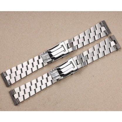 Cinturino per orologio in acciaio inossidabile massiccio spazzolato lucido argento 24mm per Breitling Super Ocean Avenger, bracciale in metallo da uomo
