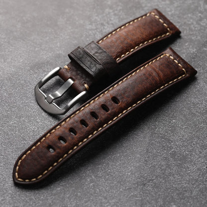 Cinturino in pelle bovina italiana di alta qualità, 20 22 24 26MM, fatto a mano da uomo, cinturino morbido in pelle vintage per PAM111 441