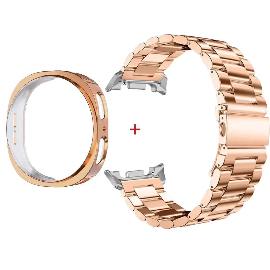 Stainless Steel Watch Band + Case for Samsung Galaxy Watch 8 40mm 44mm, Full Cover Metal Strap