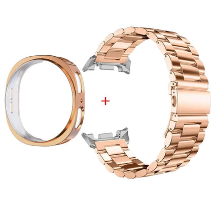 Stainless Steel Watch Band + Case for Samsung Galaxy Watch 8 40mm 44mm, Full Cover Metal Strap